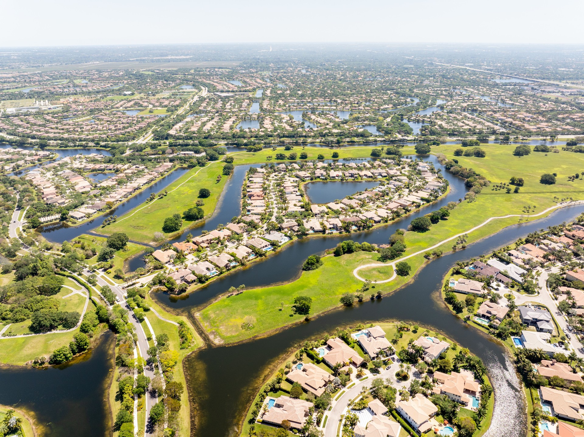 Drone photo Coral Springs Florida USA circa 2024